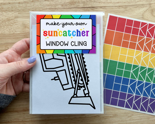 Bulldozer Suncatcher Sticker Craft Kit