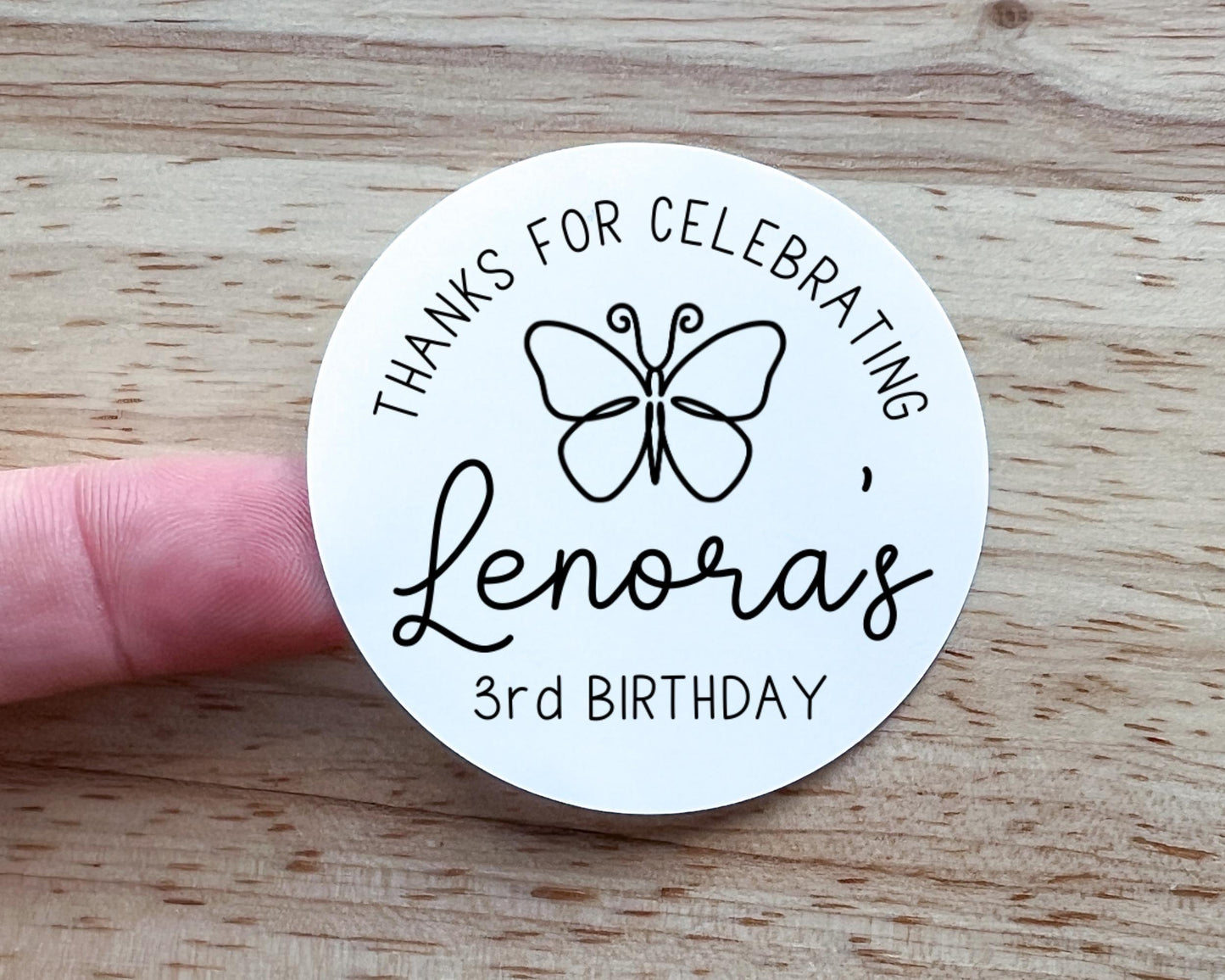 Butterfly Birthday Party Favor Labels (Set of 10)