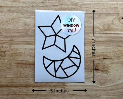 Moon and Star Suncatcher Sticker Craft Kit, 2 Pack