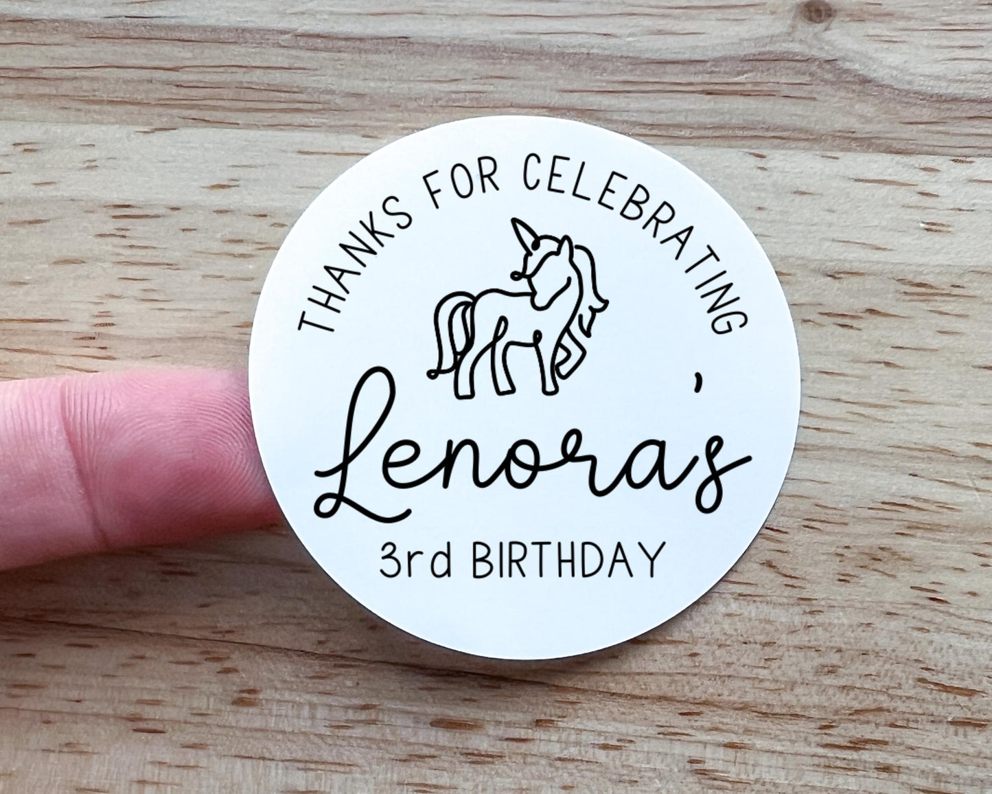 Unicorn Birthday Party Favor Labels (Set of 10)