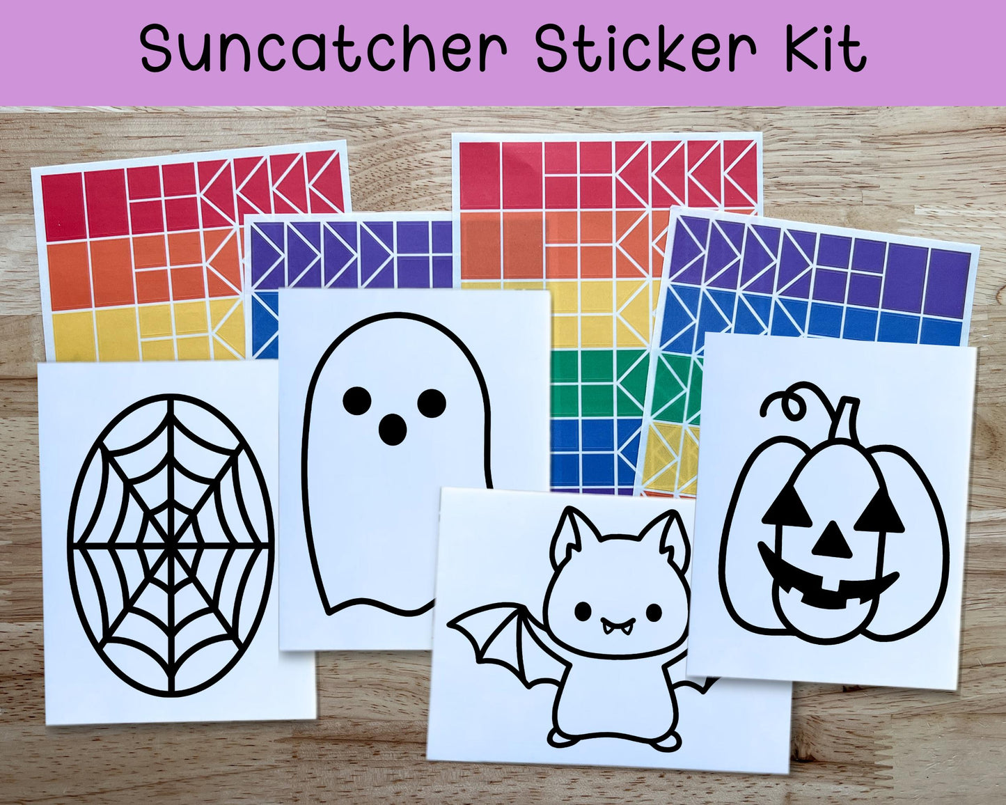 Halloween Suncatcher Sticker Craft Kit, Set of 4