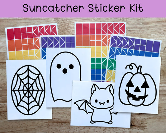 Halloween Suncatcher Sticker Craft Kit, Set of 4