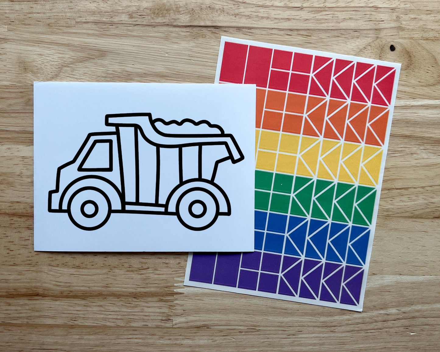 Dump Truck Suncatcher Sticker Craft Kit