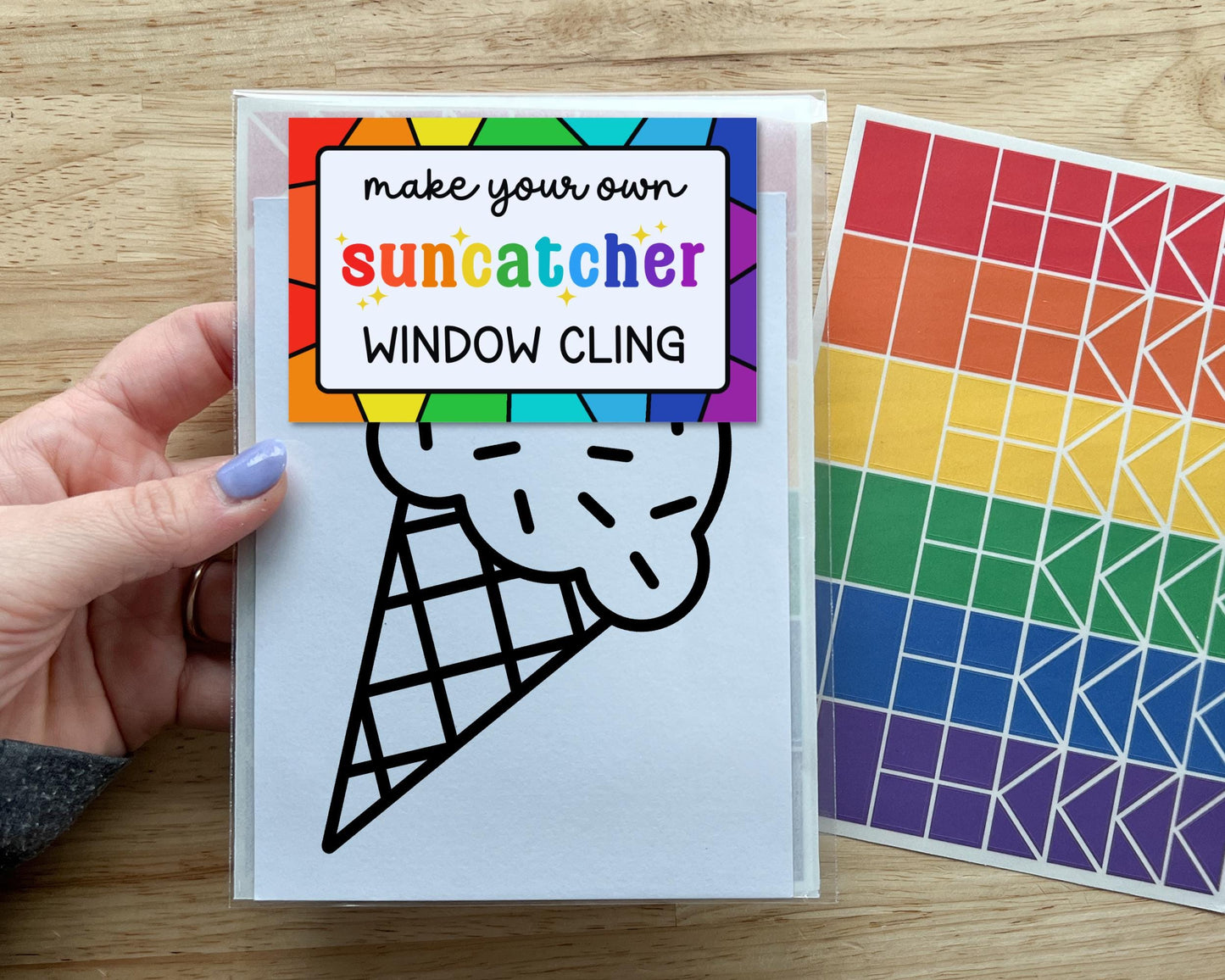 Ice Cream Suncatcher Sticker Craft Kit