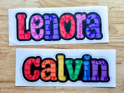 Personalized Valentine Large Name Suncatcher Sticker Craft Kit