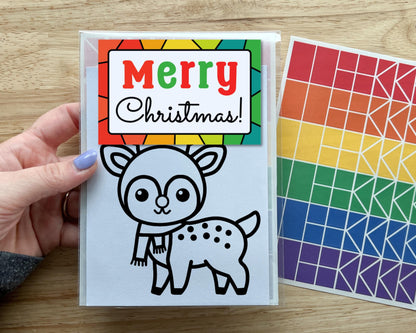 Christmas Reindeer Suncatcher Sticker Craft Kit