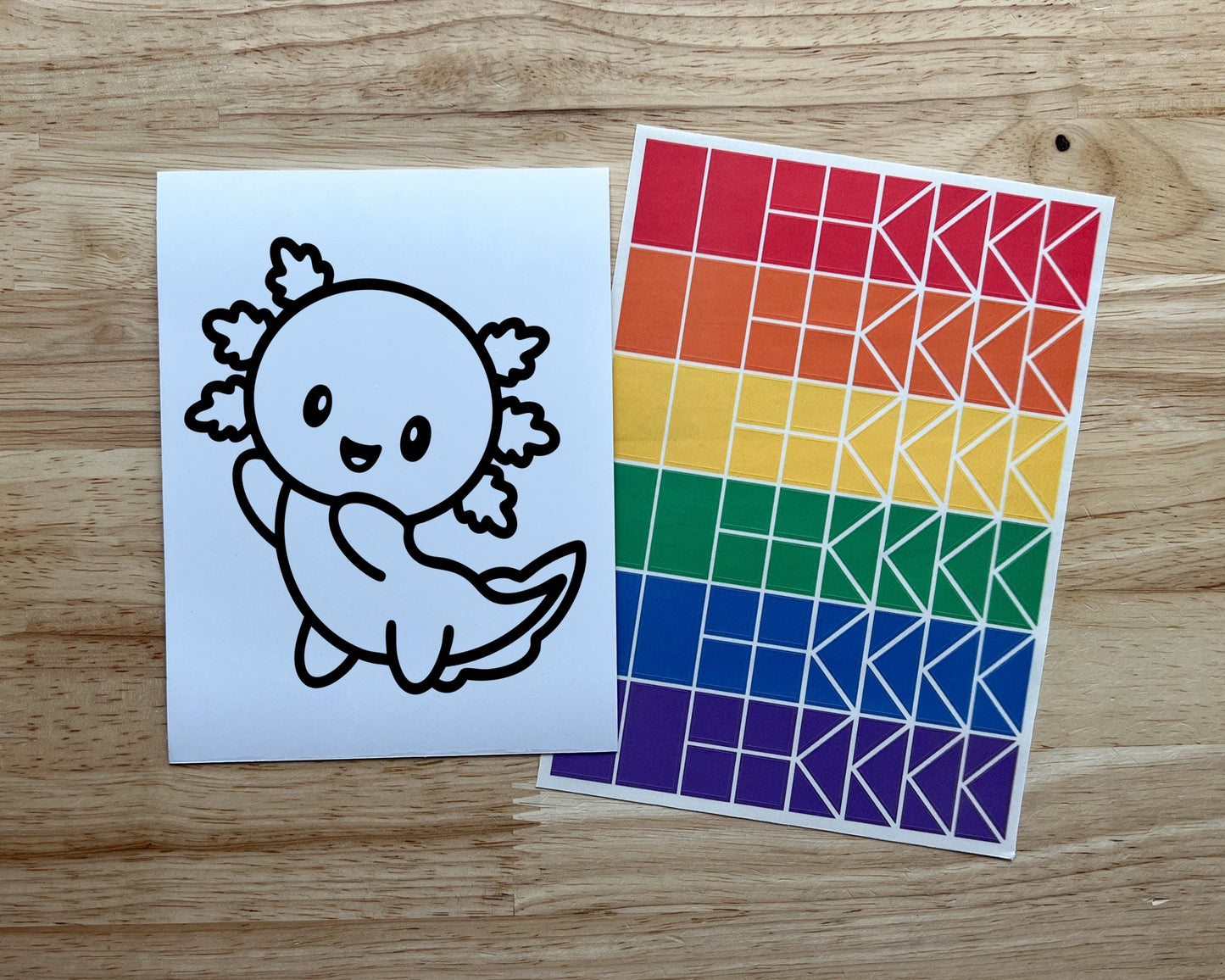 Axolotl Suncatcher Sticker Craft Kit