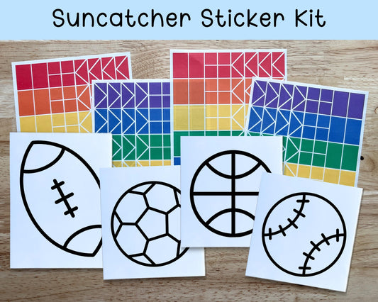 Sports Suncatcher Sticker Craft Kit, Set of 4