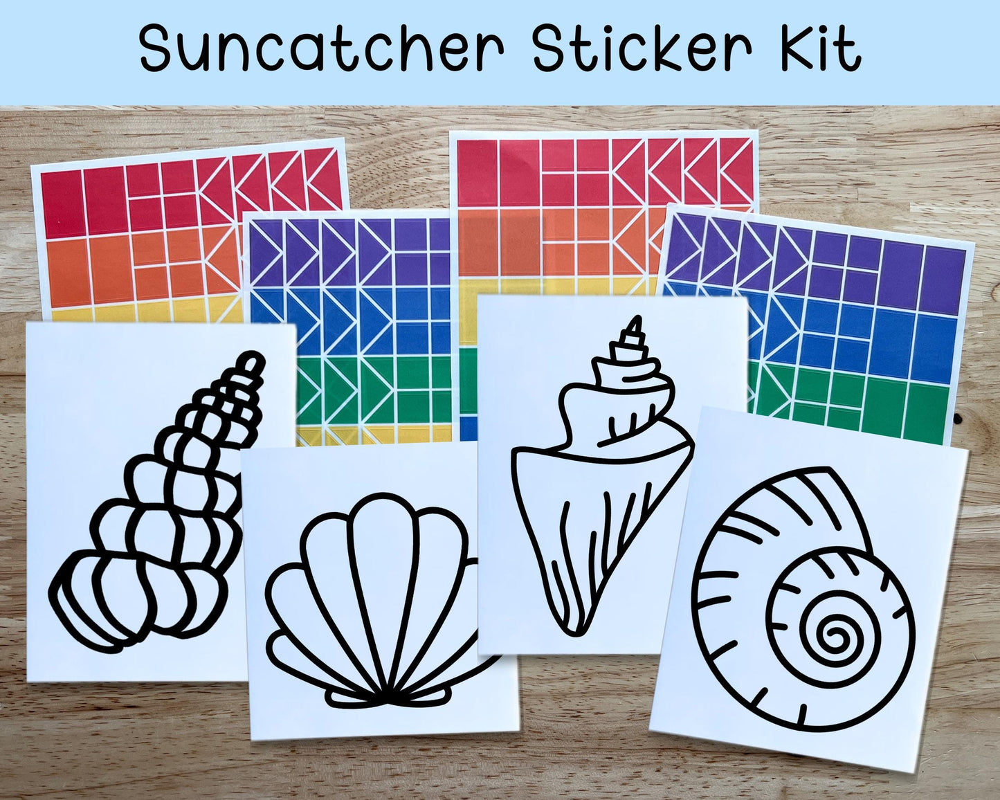 Seashell Suncatcher Sticker Craft Kit, Set of 4