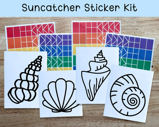 Seashell Suncatcher Sticker Craft Kit, Set of 4