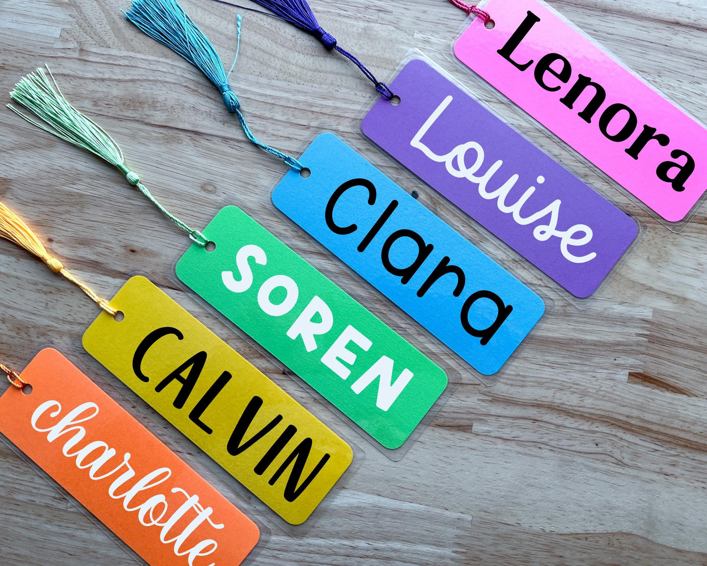Personalized Rainbow Name Bookmark