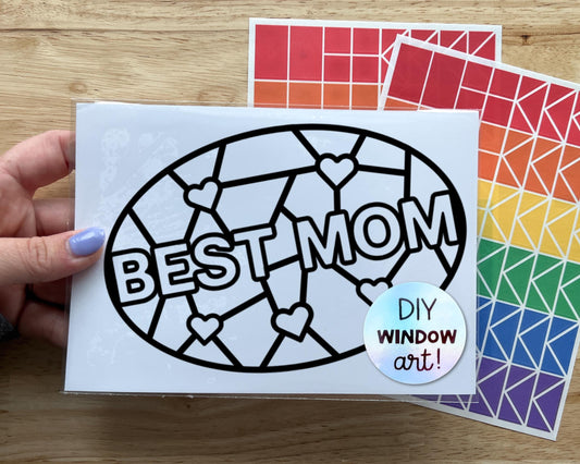 Best Mom Suncatcher Sticker Craft Kit
