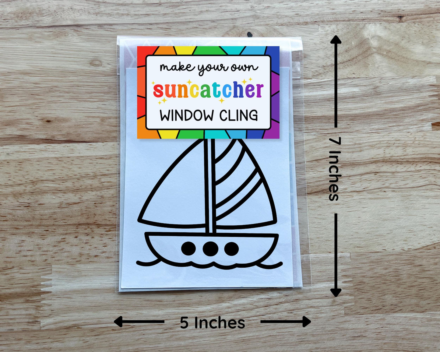 Transportation Suncatcher Sticker Craft Kit, Set of 4