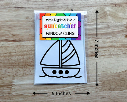 Transportation Suncatcher Sticker Craft Kit, Set of 4