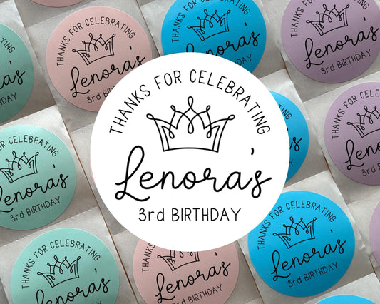 Princess Birthday Party Favor Labels (Set of 10)