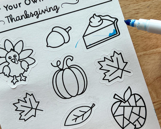 Thanksgiving Color Your Own Stickers