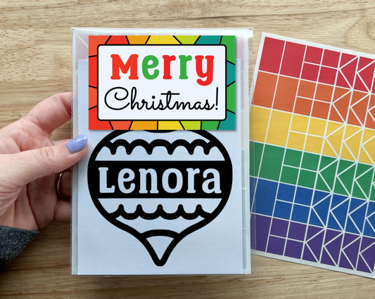 Personalized Christmas Ornament Suncatcher Sticker Craft Kit