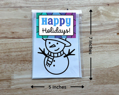Snowmen Suncatcher Sticker Holiday Craft Kit, Set of 4