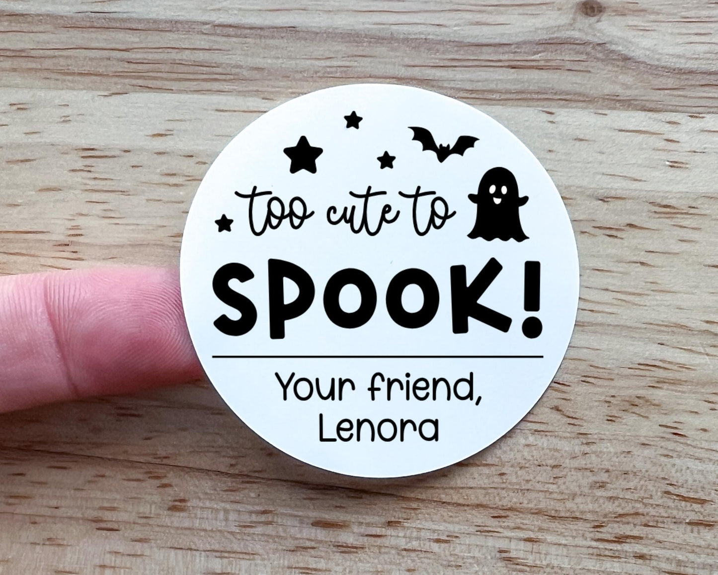 Too Cute to Spook Halloween Party Favor Labels (set of 10)