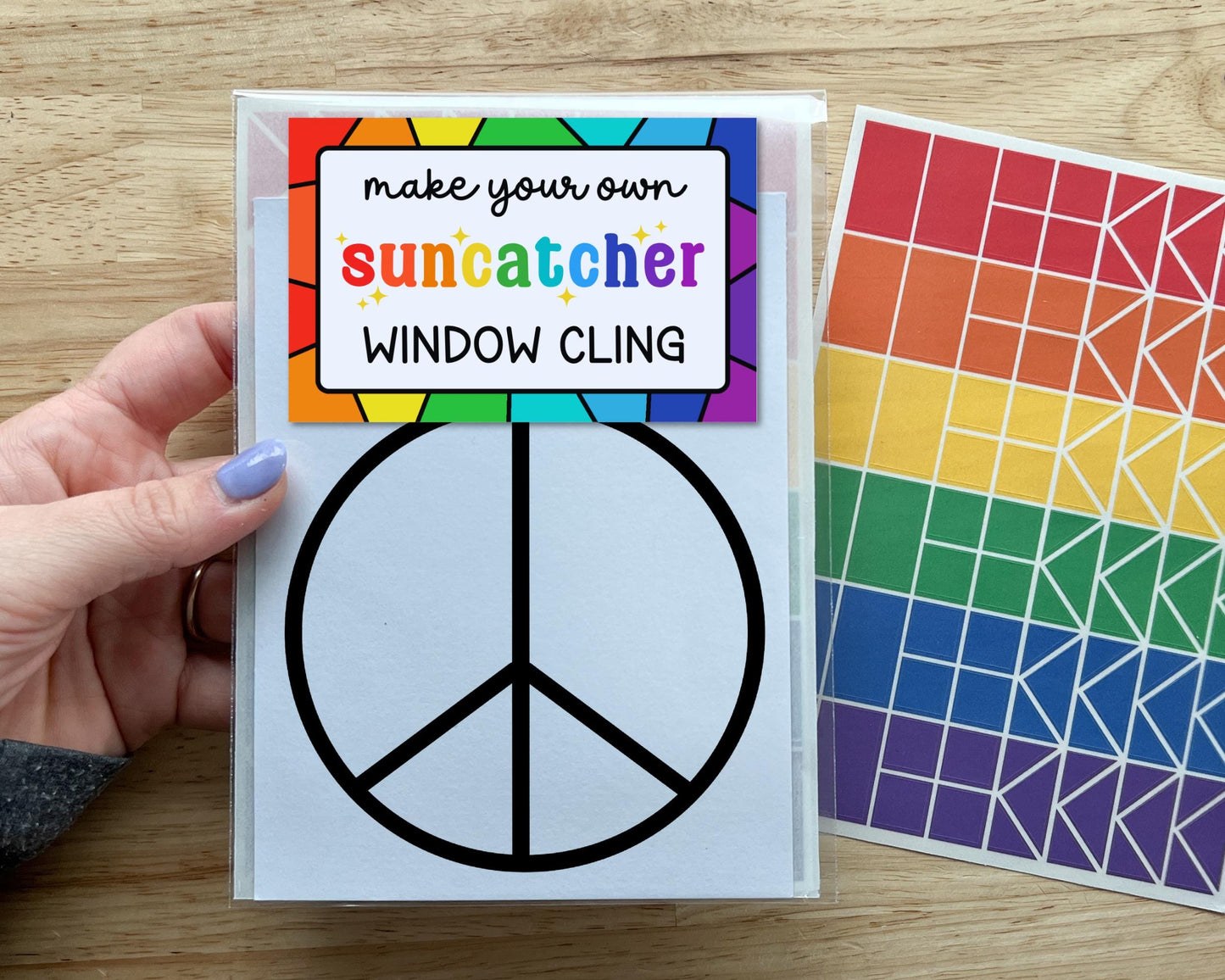 Peace Sign Suncatcher Sticker Craft Kit