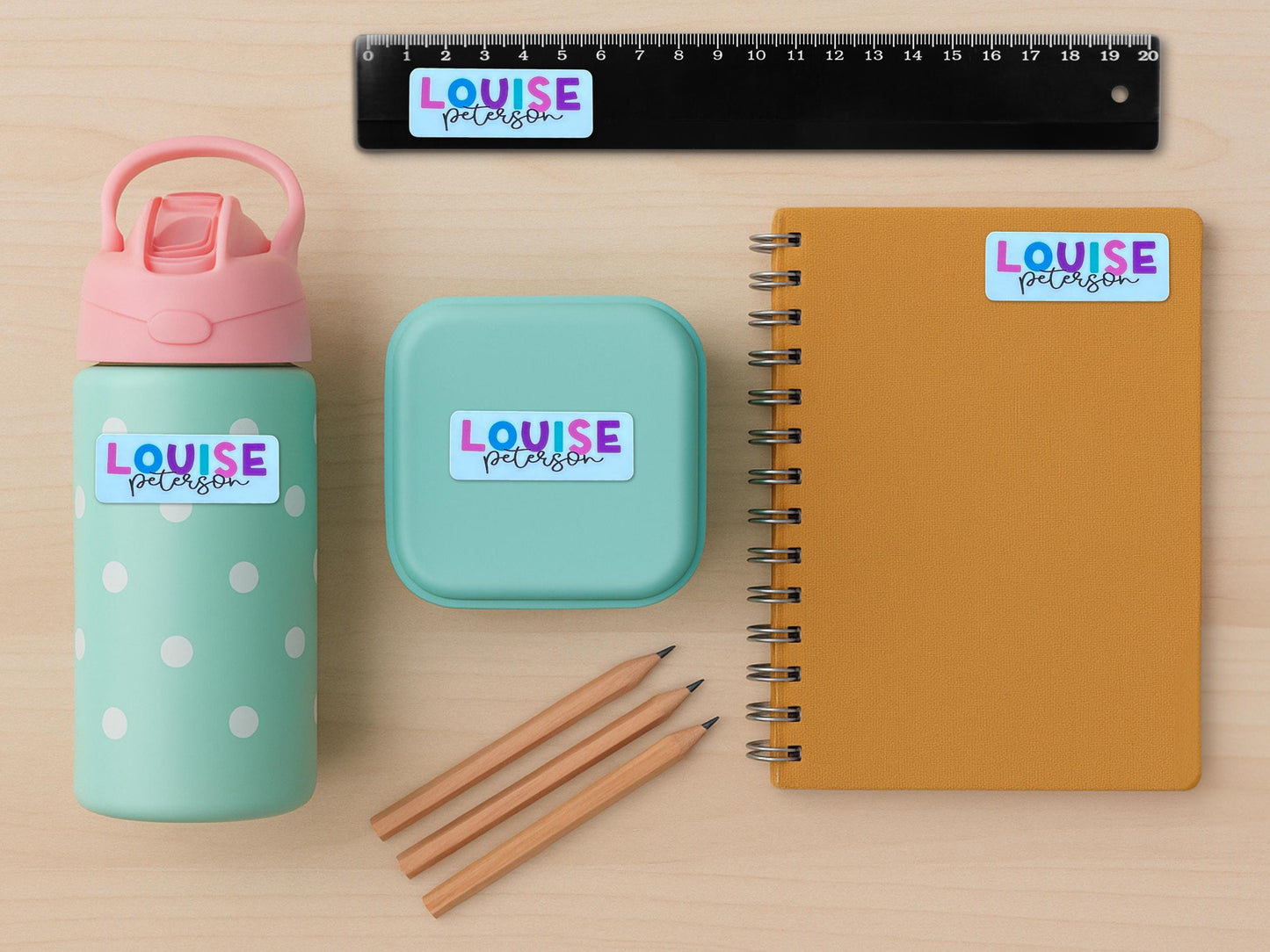 30 Standard Custom Kids Waterproof Name Sticker Labels