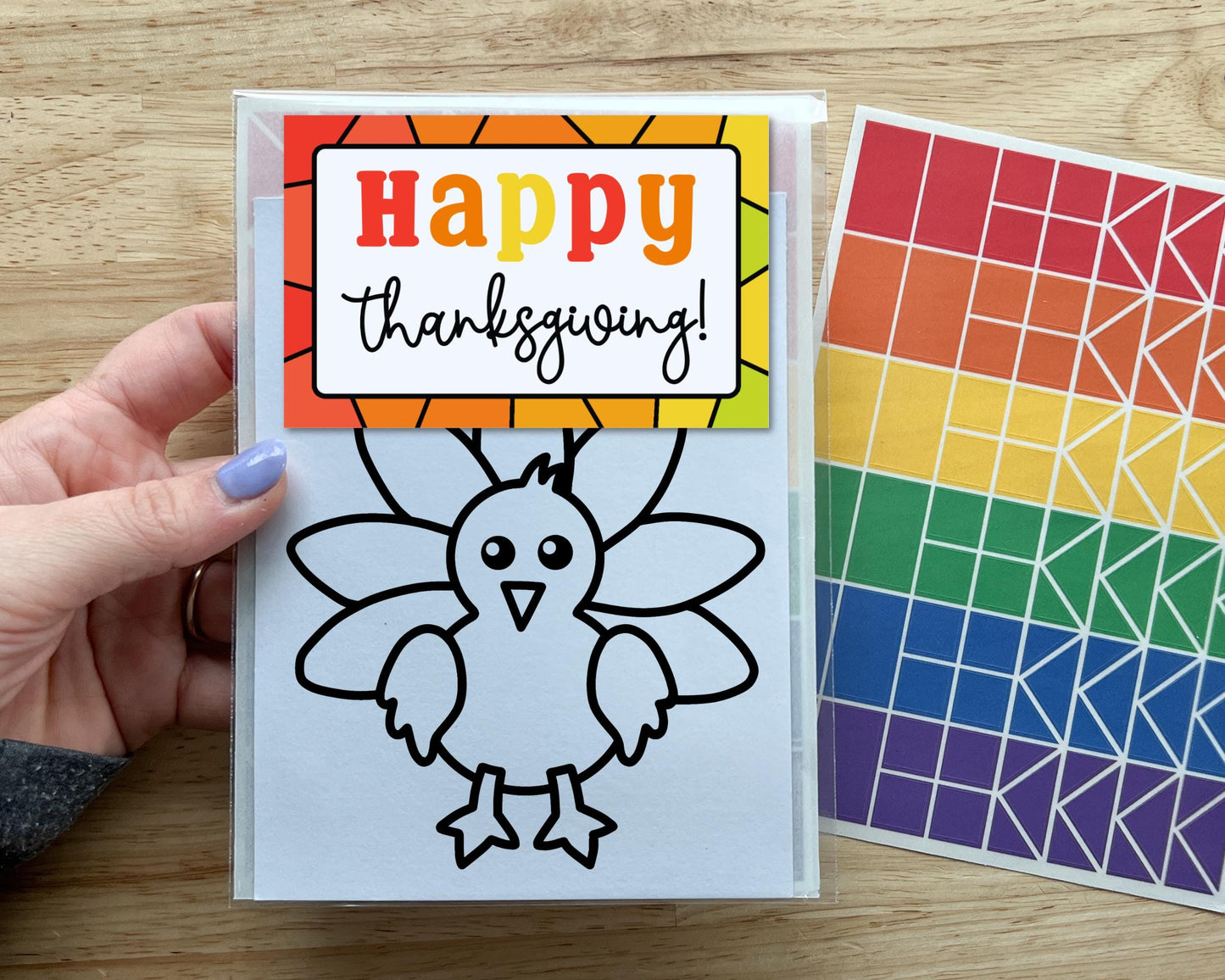 Turkey Suncatcher Sticker Thanksgiving Craft Kit