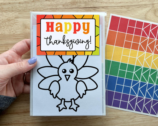 Turkey Suncatcher Sticker Thanksgiving Craft Kit