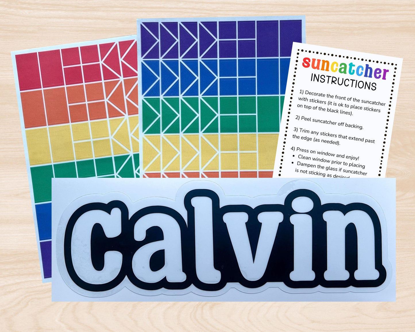 Personalized Large Name Suncatcher Sticker Craft Kit