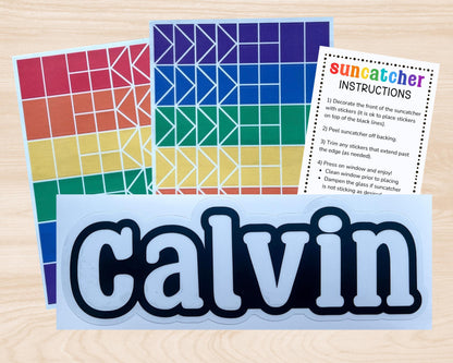 Personalized Large Name Suncatcher Sticker Craft Kit
