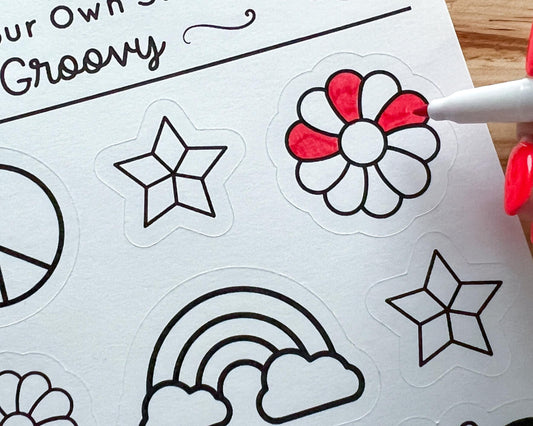 Groovy Color Your Own Stickers