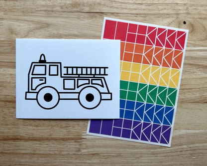 Firetruck Suncatcher Craft Party Favor