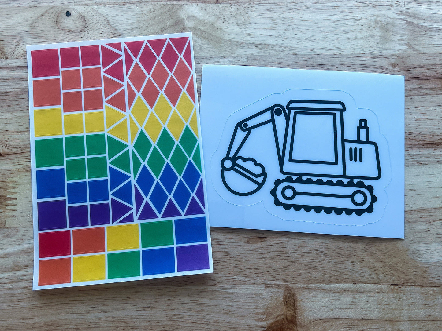 Excavator Suncatcher Sticker Craft Kit
