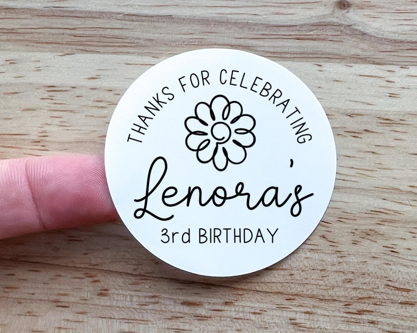 Daisy Flower Birthday Party Favor Labels (Set of 10)