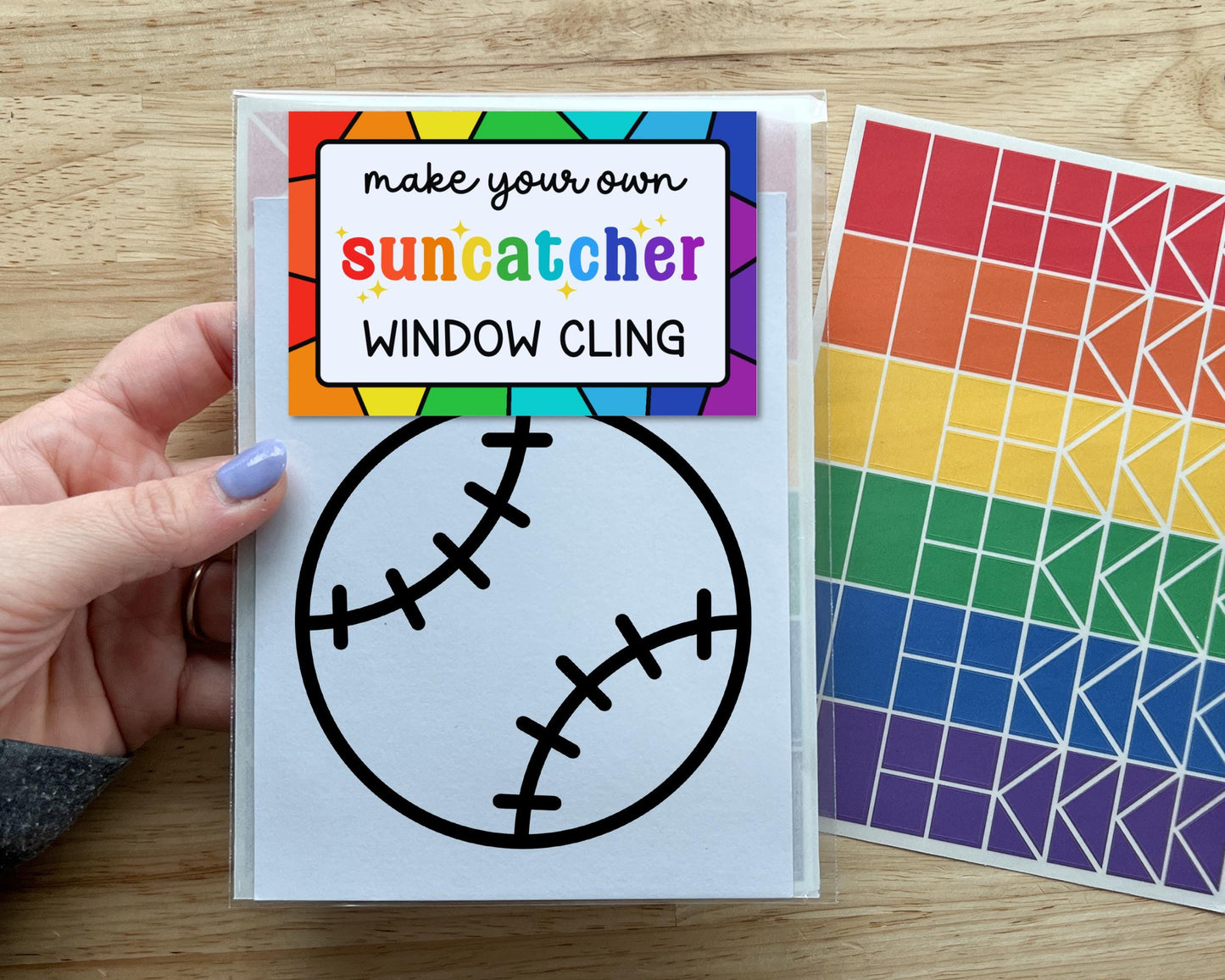 Softball Suncatcher Sticker Craft Kit
