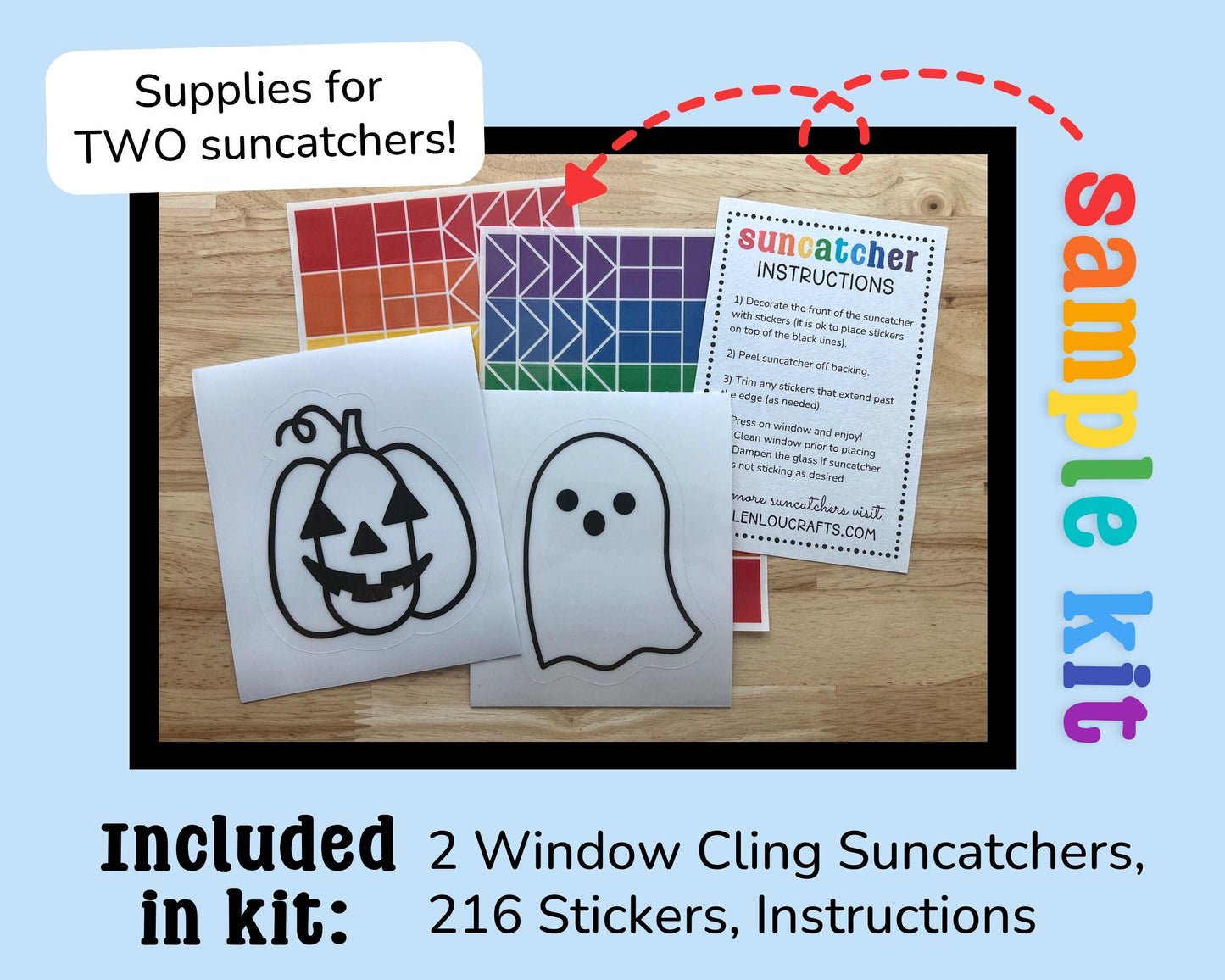 Halloween Suncatcher Sticker Craft Kit, 2 Pack