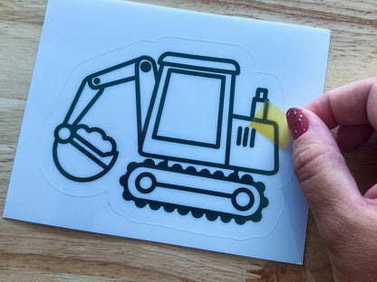 Excavator Suncatcher Sticker Craft Kit