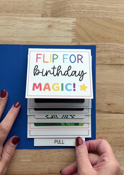 Birthday Gift Card Holder Waterfall Book (Holds 4 Gift Cards)