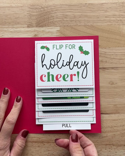 Christmas Gift Card Holder Waterfall Book (Holds 4 Gift Cards)