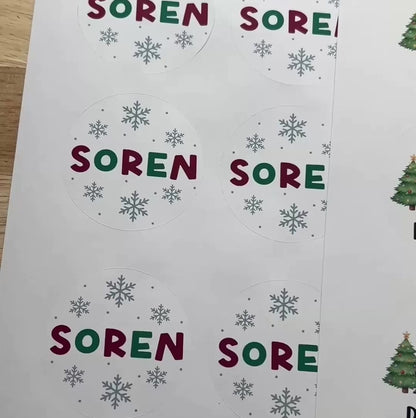 Christmas Gift Labels Personalized with Sender Name (Set of 12)