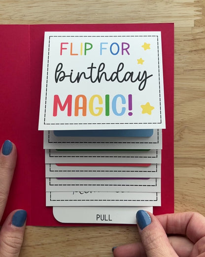 Birthday Gift Card Holder Waterfall Book (Holds 4-5 Gift Cards)