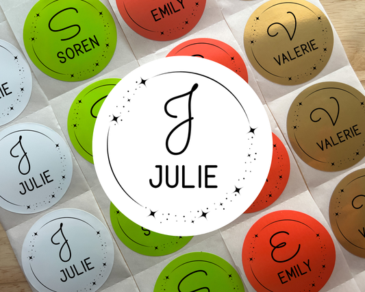 Monogram Christmas Gift Labels (Set of 10)