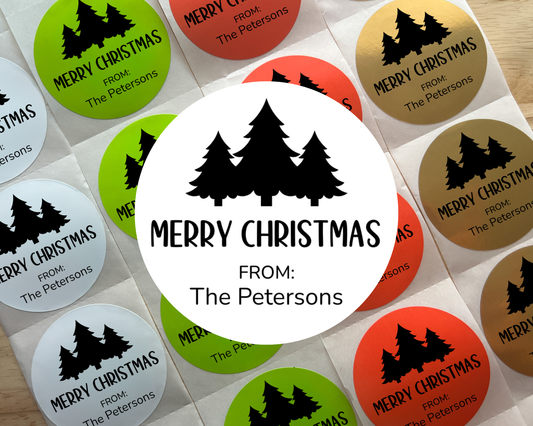 Pine Tree Christmas Gift Labels (Set of 10)