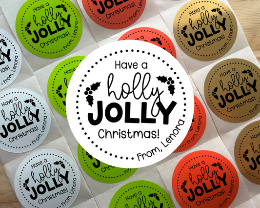 Holly Jolly Christmas Gift Labels (Set of 10)
